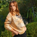 Cotton sweatshirt with natural ecoprint