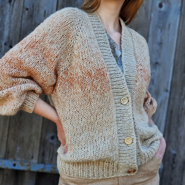 copy of Colorful wool and alpaca cardigan dyed with plants