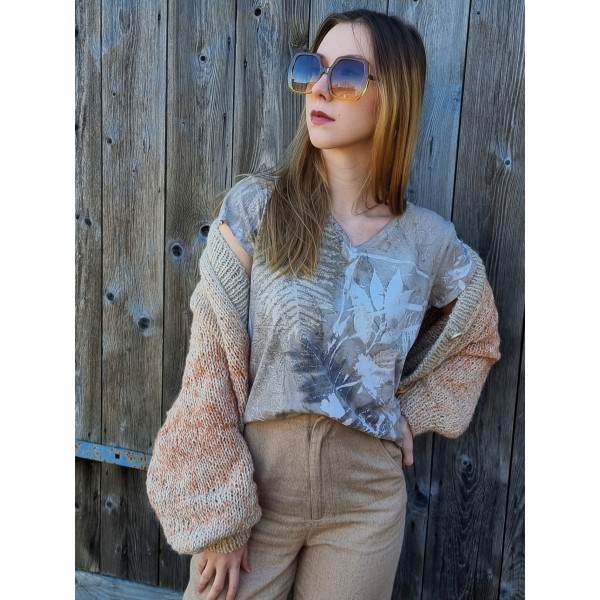 copy of Colorful wool and alpaca cardigan dyed with plants