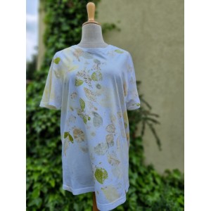 Bawełniany t-shirt z naturalnym eko drukiem Bawełniany t-shirt z naturalnym eko drukiem