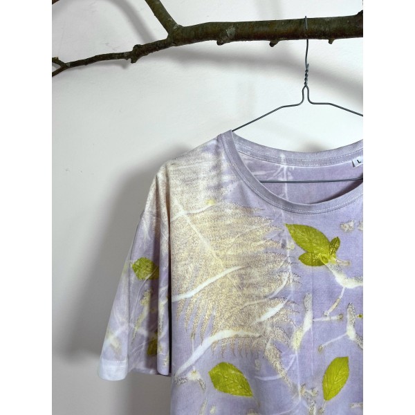 Męski bawełniany t-shirt z naturalnym ecoprintem