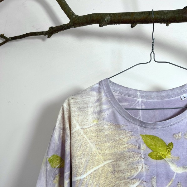 Męski bawełniany t-shirt z naturalnym ecoprintem