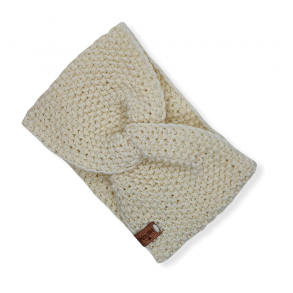 Cream merino wool headband