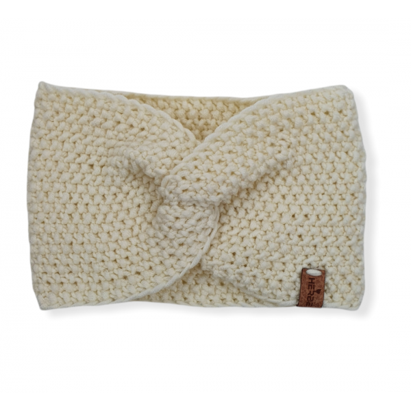 Cream merino wool headband
