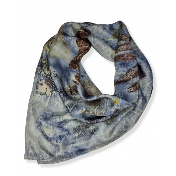 copy of Duży, jedwabny szal pareo farbowany roślinami