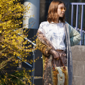 Long wool and alpaca sweater